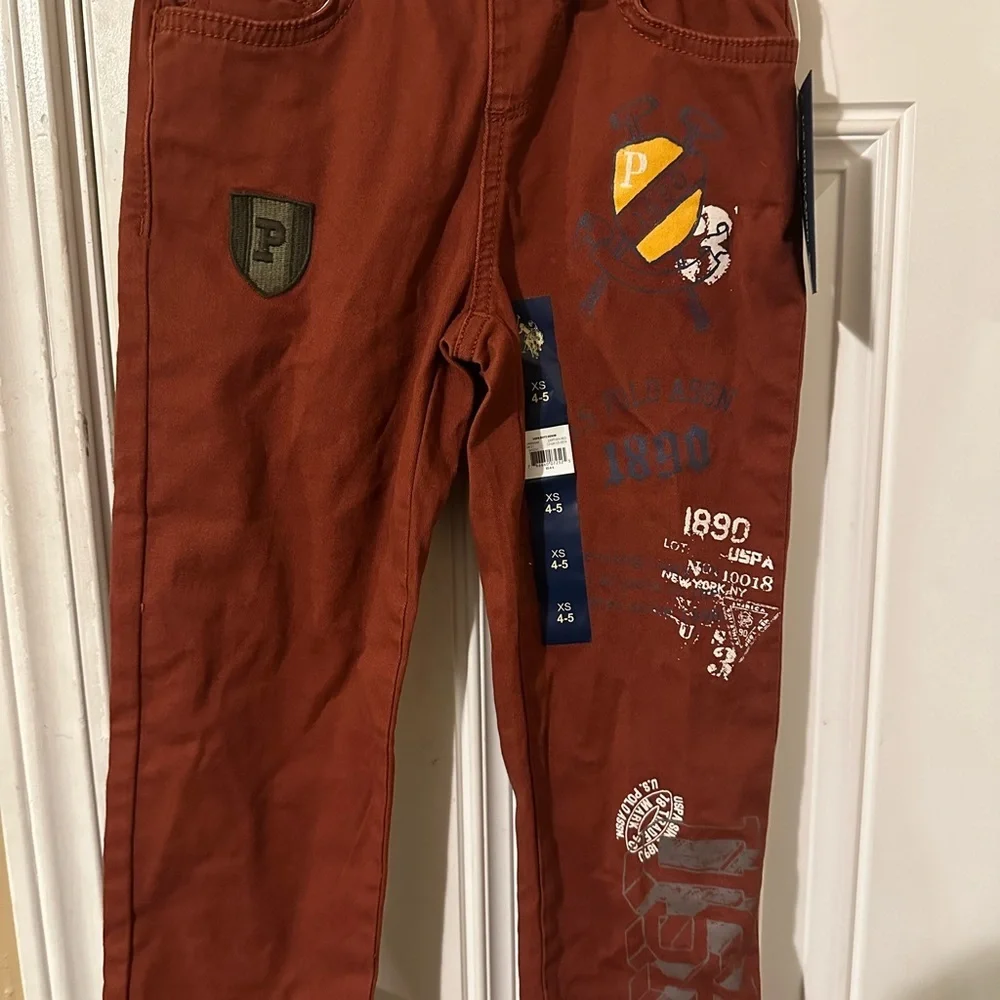 ⭐️⭐️⭐️Host Pick⭐️⭐️⭐️U.S. Polo ASSN burgundy boy pants size X-Small (4-5)